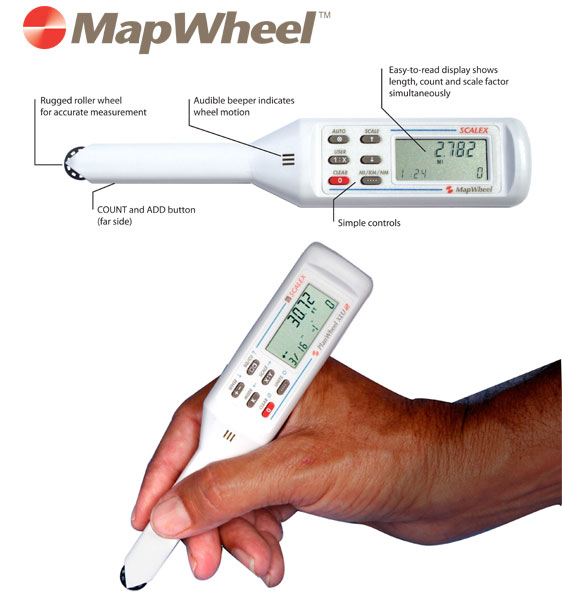 PowerLift Map Measurer，Mini Outdoor Map Measurer Distance Caculator Mapping Tool Metal Wheel 
